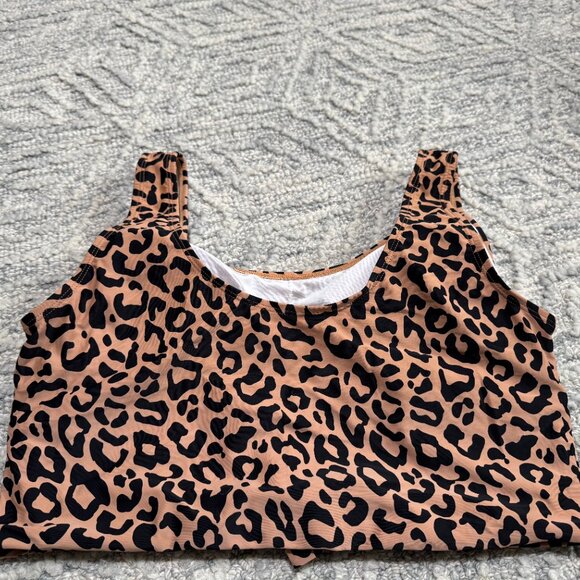 Coral Reef cheetah print long bikini top size XL - Picture 2 of 3